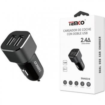 Cargador de Coche Dual USB 2.4A Negro