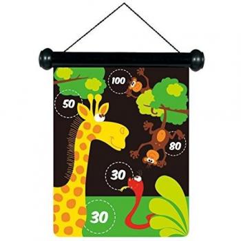 Juego de Dardos Magnéticos para Niños - Lienzo con 6 Dardos y Diseño de Zoo