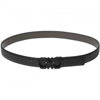 Ferragamo Men's Reversible And Adjustable Gancini Belt in Black | Size 110 | 0765786