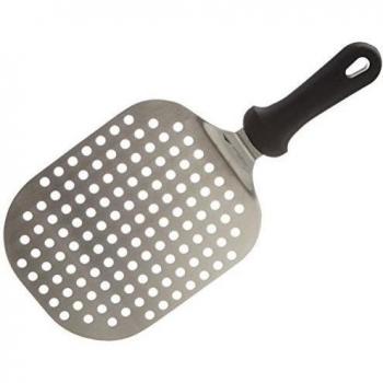 PADERNO Espátula Perforada con Mango, Espátula para Hacer Pizza, Pan, Pasteles y Tartas, Acero Inoxidable, 22 x 18 cm