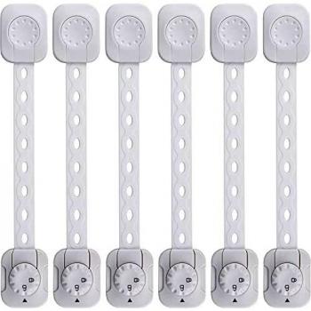 REDTRON Cerraduras de Seguridad para Niños, 6Pcs Bloqueo de Seguridad con Adhesivo de 3M, Cerraduras a Prueba de Bebé para Gabinetes, Cajones, Neveras