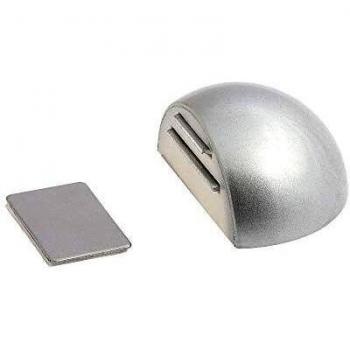WOLFPACK LINEA PROFESIONAL 5320340 Tope Puerta Adhesivo con Imán Retenedor Cromo Mate, Plateado, 12x9x3 cm