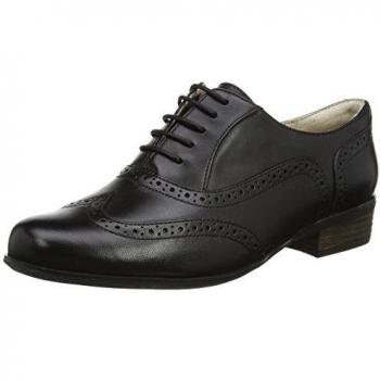 Zapatos de mujer Clarks Hamble Oak de cuero negro, tipo brogue, con cordones, talla 3