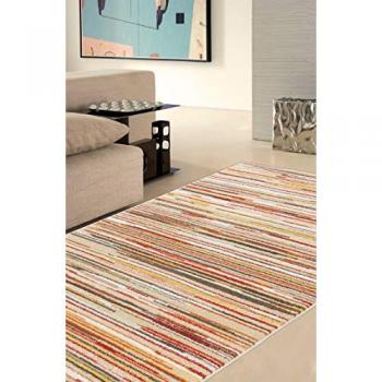 Alfombra Kilim Auténtica Rayas Crema/Tierra 190x133 cm