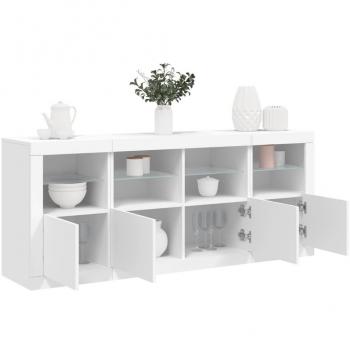 Armario aparador con luces LED blancas 163x37x67 cm