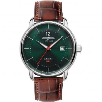 Reloj Hombre Zeppelin LZ 120 Bodensee Correa de Piel Dial Verde Oscuro Automático 81604