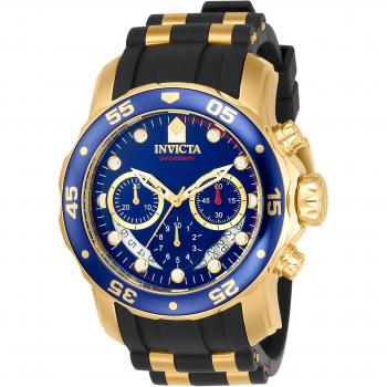 Invicta Pro Diver 6983 Men's Watch - Black Gray Silver Strap, Blue Metal Dial, 48mm