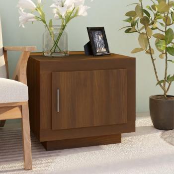 Mesa de centro de madera multicapa de roble marrón 51x50x45 cm