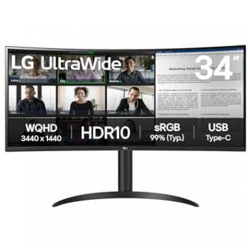 Monitor LG UltraWide Curvo 34 (34WR55QK-B) WQHD, 3440 x 1440 px, VA, 100 Hz, HDR10, sRGB 99%