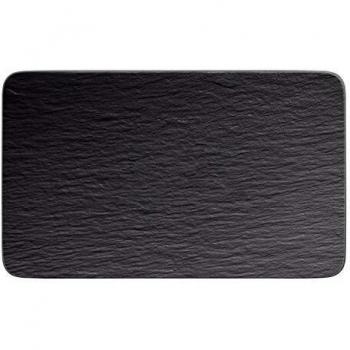 Plato Multifuncional Rectangular de Porcelana Manufacture Rock 28x17 cm, Color Negro, Apto para Lavavajillas