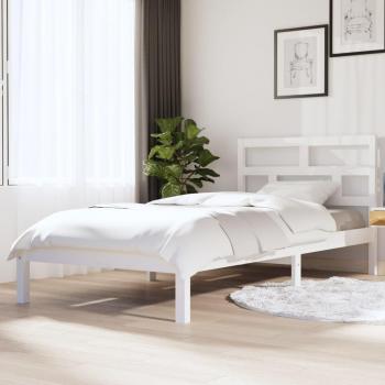 Estructura de cama de madera maciza de pino blanco 90x200 cm