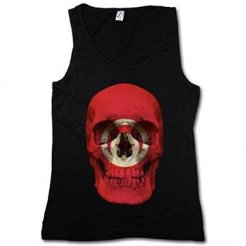 CLASSIC TUNISIA SKULL FLAG MUJER CAMISETA SIN MANGAS TANK TOP - Bandera cráneo Schädel Banner Fahne Tunesien Túnez MUJER CAMISETA SIN MANGAS TANK TOP Tamaños S - 5XL
