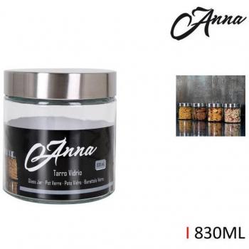 Tarro de Vidrio con Tapa de Acero 830ml Anna