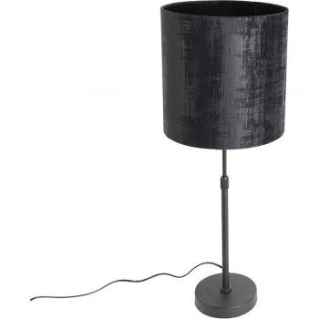 Lámpara de mesa moderna negra con pantalla de terciopelo orientable 25cm - PARTE