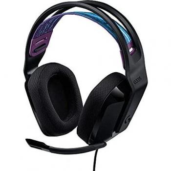 Logitech G335 Auriculares con Cable para Gaming, Micrófono Volteable, Jack de 3.5mm, Almohadillas de espuma viscoelástica, compatible con PC, PlayStation, Xbox, Nintendo Switch - Negro
