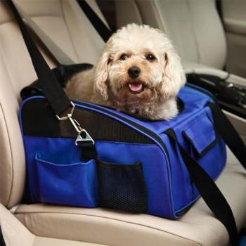 Freedog Transportín Car Bag Azul para Perros Pequeños y Gatos, dimensiones 44 x 29 x 34 cm