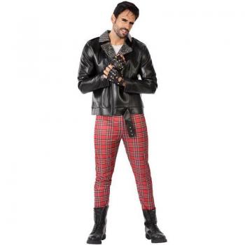 Atosa Disfraz de Punky Rojo y Negro para hombre
