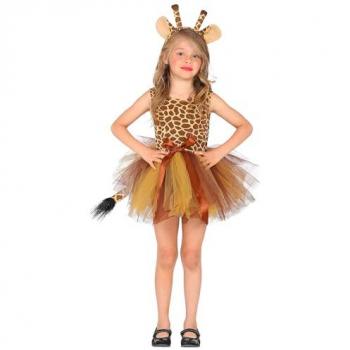 Disfraz de Jirafa para Niña - Vestido y Diadema Marrón 110 cm