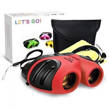 Regalos para Niñas de 5-9 Años, DMbaby 8X21 Compactos Prismáticos para La Caza Niños Rojo DL04