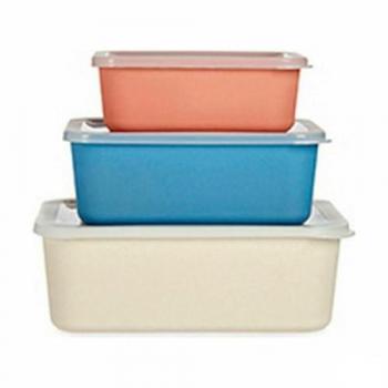 Set de Cajas Organizadoras Apilables de Bambú y Melamina (6 Unidades)