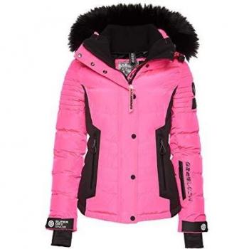 Superdry Luxe Puffer - Chaqueta de Nieve para Mujer, Mujer, Color Luminous Pink Sheen, tamaño 8