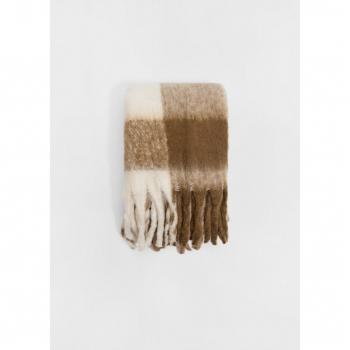 Khaki Checked Scarf OS