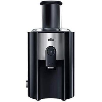 Braun J500 Multiquick Juicer - Licuadora Exprimidor, 900w, surtidor anti-salpicaduras, jarra de zumo 1,25 l, acero inoxidable, negro/plata, 38,1 x 51,1 x 26,4 cm
