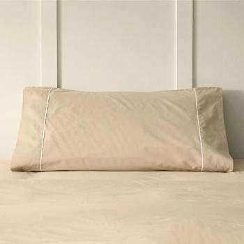 Funda de Almohada Don Descanso Algodón 100% Beige 180 Hilos - Suave, Transpirable y Ligera, Lavable a 30ºC