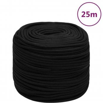 Cuerda de trabajo negra en poliéster de 10 mm y 25 m