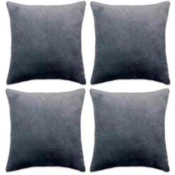 vidaXL 4X Fundas Cojínes Terciopelo 50x50cm Gris Accesorios Hogar Decoración