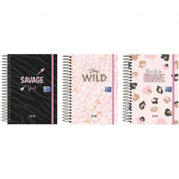 Agenda Escolar Oxford Animal Print 2023-2024 Tapa Dura 1/8 Día por Página Multilingüe Surtido