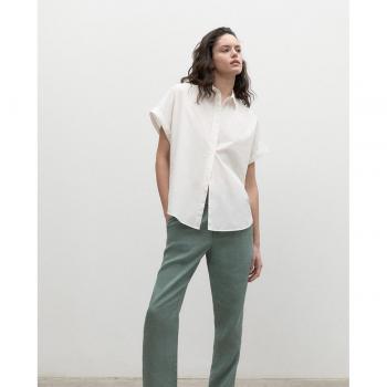 Camisa oversize Isa de Ecoalf en color blanco, ideal para mujer