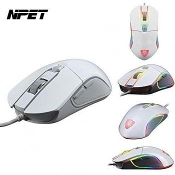 NPET ratón Gaming juegos de ratón gamer Mouse 3500 dpi profesional 6 botones usb con cable RGB retroiluminada Optica Changeable para PC