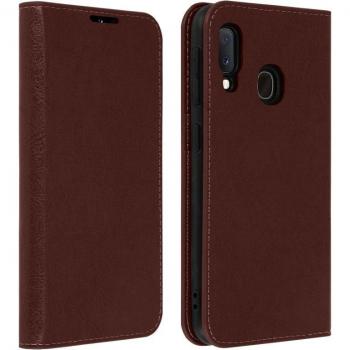 Funda Cartera de Cuero Marrón para Samsung Galaxy A20e