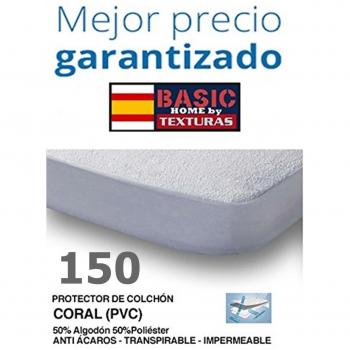 Texturas Home - Protector de colchón Coralina Rizo / Pvc Impermeable y Transpirable 200 x 150 cm