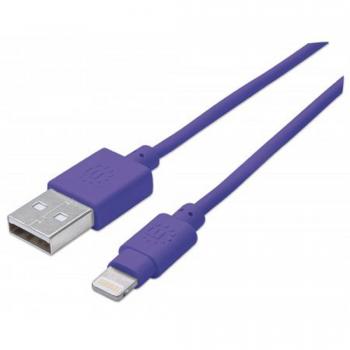 Manhattan 1m, USB 2.0-A/Lightning 1m USB A Lightning Púrpura - Cable