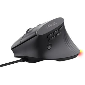 Ratón Gaming Ergonómico Trust GXT 145 Rexxa USB Tipo A, Iluminación RGB, 12800 DPI, 10 Botones Programables, Negro