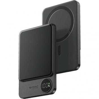 Power Bank MagSafe 5000 mAh Ultra Delgado Magnético con Pantalla y Carga Inalámbrica Color Gris