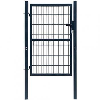 vidaXL Puerta de valla acero 106x250 cm antracita