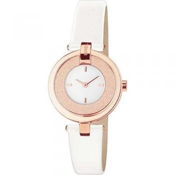 Reloj Breil Breilogy para Mujer Esfera Mono-Blanca Movimiento Solo Blanco con Correa de Cuero Blanco TW1446