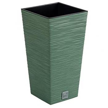 Macetero Verde Tierra con Depósito FURU 24x24x45 Cm - Prosperplast, capacidad de 7.5 L