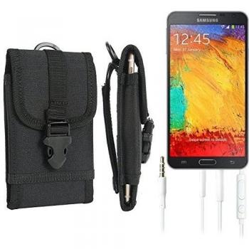 bolsa del cinturón / funda para Samsung Galaxy Note 3 Neo LTE+, negro + Auriculares | caja del teléfono cubierta protectora bolso - K-S-Trade