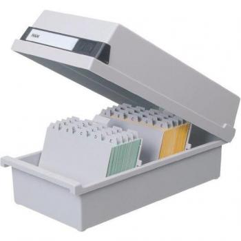 Caja de índice HAN A6 horizontal para 1300 tarjetas, color gris claro