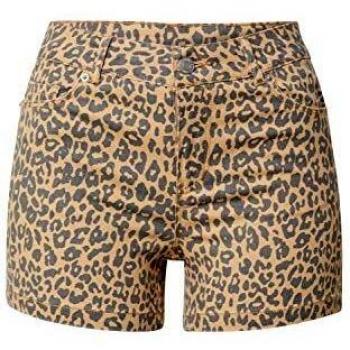 Vero Moda Vmseven MR Slim Leo Shorts Pantalones Cortos, Color ámbar, S para Mujer
