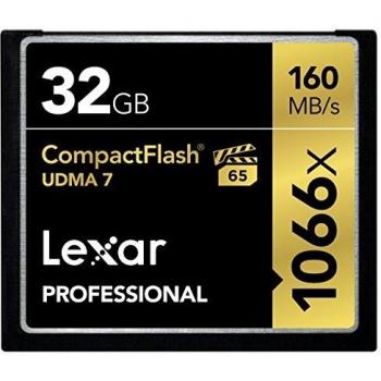 Lexar Professional 1066x Tarjeta CompactFlash 32 GB, hasta 160 MB/s de lectura, Tarjeta CF de memoria para fotógrafo profesional, videógrafo, entusiasta