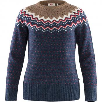 Jersey Fjällräven Övik Knit manga larga azul rojo blanco mujer - S