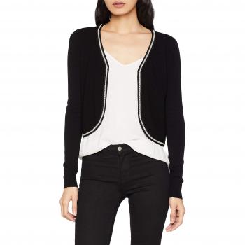 MOLLY BRACKEN Ladies Knitted Bolero, Torera para Mujer, Noir Black, Large