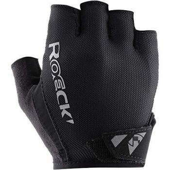 Roeckl Guantes de Ciclismo para Hombres Ilio Negro Corto, tamaño:10.5
