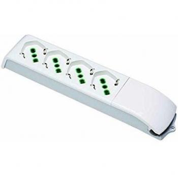 Multipresa Fanton 410130 - 4 Tomas de Corriente Schuko Sin Cable, Blanca