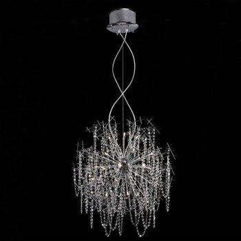 Lámpara colgante Lexi 22 Bulbs G4 cromo pulido y cristal, no compatible con LED/CFL, peso del artículo: 15 kg